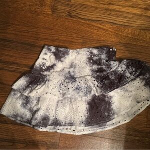 Katie J NYC Black and White Eyelet Mini Skirt